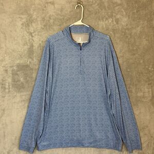 Johnnie-O 1/4 Zip Pullover Men's Size XL Performance Blue Golf Print Long Sleeve